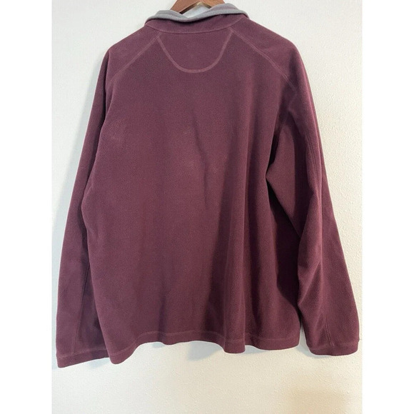 LL Bean‎ Sweater Men’s XL Micro Fleece 1/4 Zip Pullover Maroon Purple - Picture 3 of 7